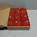 12 Pack Crochet Christmas Ball Ornaments Christmas Knitted Tree decorr - Earthy Tones & Festive Colors for Xmas Tree Decorating (Red, 3.15inch)