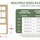 FLYZZZ Adjustable Window Screen Horizontal (19.68"H x 28"-52"W) 1 Pack Expandable Window Screen Large Replacement for Home