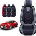 OASIS AUTO Custom Fit Seat Covers Compatible with Toyota Camry (2012-2024) - Fits LE, SE, XLE, XSE, TRD & Hybrid - Waterproof Faux Leather Full Set (Gray)