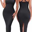 Strapless Shapewear Slip for Women Under Dress Full Slip Skirt (Black, L)