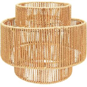 LUCORUSC Hanging Light Lamp Shades Boho Rattan Lamp Shades, Woven LampShades for Floor Lamps Rattan Pendant Lights Boho Lamp Ceiling Light, Plug in Pendant Light Fixtures Hanging Lamp 1.54lb