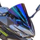 Windshield Windscreen Double Bubble for Ninja 250 400 EX400 2018 2019 2020 2021 2022 (Dark-Iridium)