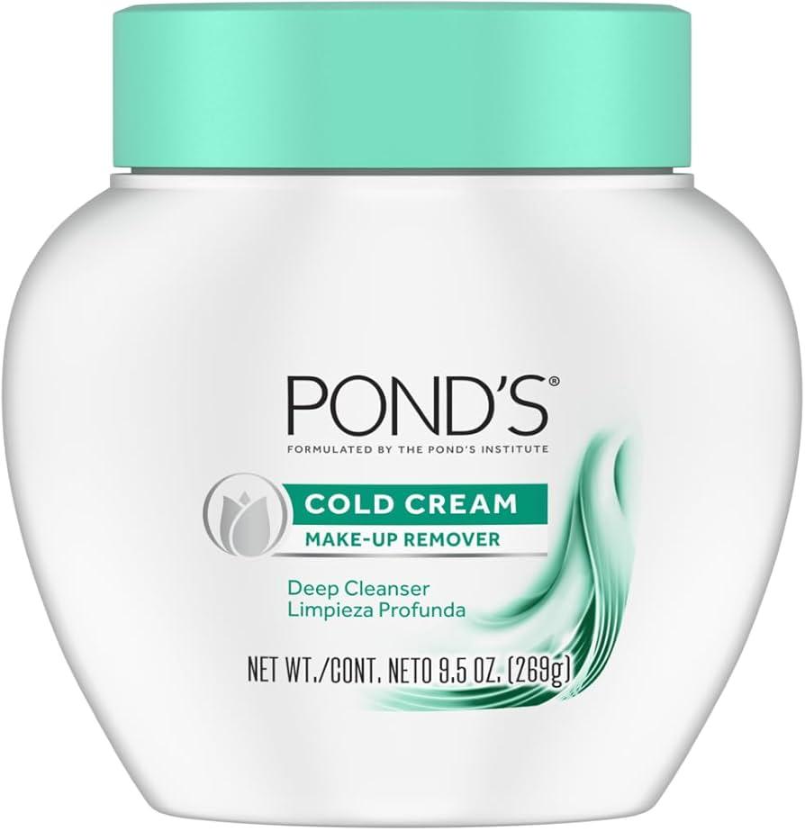 POND'S Cold Face Cream, Skin Care Facial Cleanser for All Skin Types, Deep Moisturizing Face Wash & Makeup Remover, 9.5 oz, 1  Pack