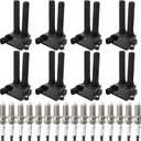 8 Ignition Coils UF504 with 16 Iridium Spark Plugs Compatible with Dodge Ram 1500 2500 3500, Compatible with Chrysler 300 Aspen, Jeep Grand Cherokee, 5.7L V8 HEMI 2006-2020