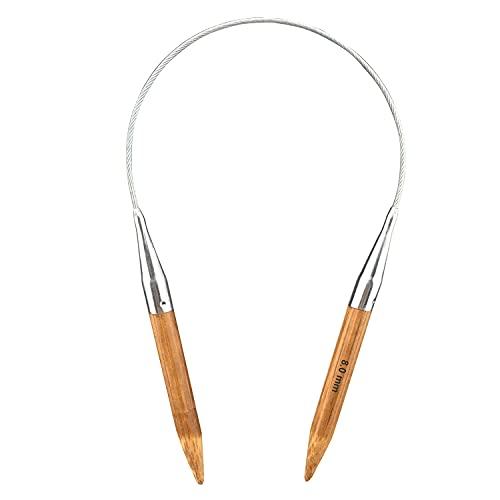 Mdoker Bamboo Circular Knitting Needle Size 11 16 Inch Circular Knitting Needles for Handmade Knitting DIY and Any Weaven Yarn Projects(US Size 11,8mm)