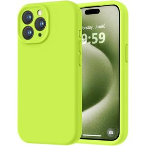 LOVE 3000 Designed for iPhone 15 Pro Max Case, Premium Silicone with [Soft Anti-Scratch Microfiber Lining] Shockproof Protective Phone Case for Men Women Girls 6.7", Green