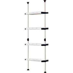 PRINCE HANGER, Multipurpose, Holds 20kg per Shelf, Heavy Duty 32mm Vertical Pole, Clothes Organizer, Breathable Resin Shelf, Ivory, Tension Rod for Closet, Walk in Closet, PHUS-0041