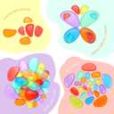 Simgoing 144 Pcs Rainbow Stacking Stones Colorful Pebbles Sorting and Stacking Stones Light Table Accessories Manipulatives Educational Toys for Preschool Kindergarten Montessori Toys, 6 Colors