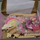 Lehoo Castle Wooden Train Set, Unicorn Train Set for Toddlers 2-4, Wooden Train Track Toddler Girl Toys Pink Train Fantasy Toys for 3 4 5 6 Year Old Girl