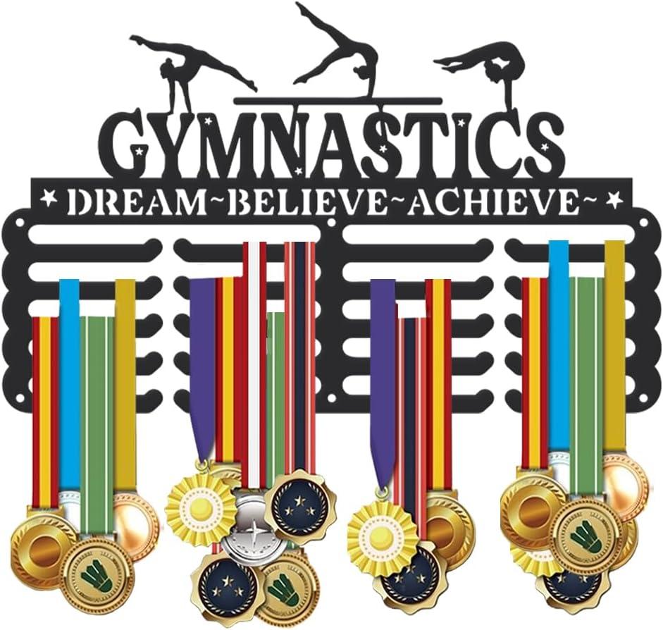 SUPERDANT Sports Medal Hanger Display Medal Holder Wall Mount Medals Hanging Hooks Medal Holder for Wall Matte Black Metal Display Rack Iron Race Ribbon Award Organizer Gifts for Athletes
