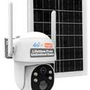 MOES 4G LTE Cellular Solar Security Camera, Lifetime Free Unlimited Data 2K Wireless Outdoor Surveillance, Color Night Vision, AI PIR Motion Sensor Detection, Built-in VSIM Card, 32GB Storage
