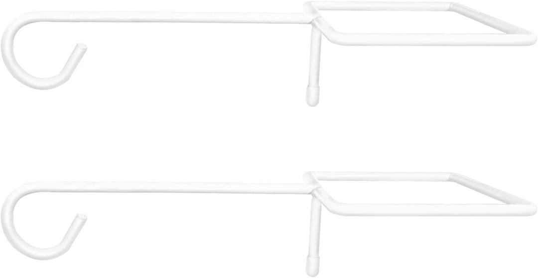 Jantens 2 Pack Vinyl Fence Hooks, Fence Post Plant Hangers Outdoor, 14.7 Inch Extension Powder Coated Steel Fence Hanger for Hanging Plants, Bird feeders, Flower Basket
