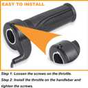 20X Full Twist Throttle for Ebike, WuXing 12V-72V Throttle Grip for Ridstar Q20, with 3 PIN Male Waterproof Connector, E-Scooter Motorcycle Speed Accelerator for 22.2mm Handlebar