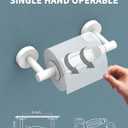 Toilet Paper Holder Wall Mount, Single Hand Operable Easy Tear Bathroom Toilet Paper Holder SUS 304 Stainless Steel, Double Post Pivoting Toilet Paper Roll Holder (White)