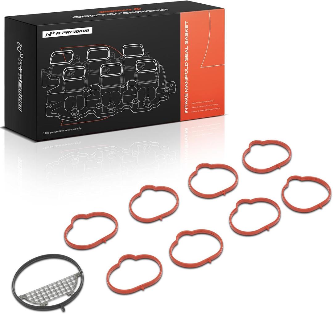 A-Premium Lower and Upper Engine Intake Manifold Gasket Set Compatible with Nissan, Infiniti - Pathfinder 08-12, Titan 04-15 NV2500 NV3500 12-17 Armada 05-15, QX56 04-10, Only fit DOHC V8 5.6L