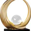 Dosker Golden Shelf Decor Statues,Coffee Table Modern Abstract Stripe Home Decor Sculpture,Desk Decor for Living Room,Office(Golden)