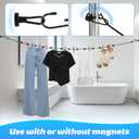 Magnetic Clothesline for Cruise Ship, Travel Clothesline with 12 Clothespins for Cruise Ship Essentials, Clothes Drying Rack with Strong Magnets Hooks and Storage Bag for Cruise Ship Cabin Outdoor