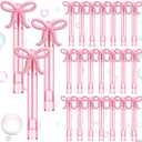 JellyArch 24 Pcs Pink Bow Party Favors Mini Bubble Wands for Kids with Detachable Topper Retro Rodeo Classroom Prizes for Bachelorette Birthday Gift Goody Bag Stuffer Party Supplies