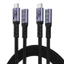 USB C Extension Cable 3.3FT (2 packs/240W/40Gbps/8K), 240W USB 4.0 Extender Fast Charging Cables, 40Gbps Transfer Type C Male to Female Cord, 8K 60Hz Video Monitor Compatible with iPhone 16/15/PSVR2 (3ft, 3ft)