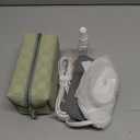 Newbealer Travel Iron with Dual Voltage - 120V/220V Lightweight Dry Iron for Clothes (No Steam), Non-Stick Ceramic Soleplate, 302 Heat Press Machine, w/Spray Bottle, Pouch & Silicone Stand (White)