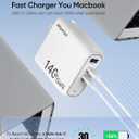 140W USB C Charger, PD3.1 GaN 3-Port Fast Laptop Charger Block 140W Fast Charging Power Adapter for MacBook Pro 16'', Dell XPS, iPad Pro, Galaxy, iPhone 16/15 Pro, Chromebook, Power Bank