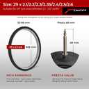 Fincci 29 x 2.1/2.2/2.3/2.35/2.4/2.5/2.6 Inch Bike Inner Tube 48mm Presta or Schrader Valve Butyl Rubber Fits Mountain & Hybrid Bikes Pack of 2