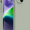 Miracase Designed for iPhone 14 Case with Screen Protector,[Upgraded Enhanced Camera Protection],Shockproof Liquid Silicone Case with Microfiber Lining, 6.1 inch,Patina Green