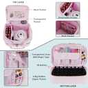 VOFI premiAm Nail Polish Organizer Case Fits 1 Nail Lamp and 50 Bottles, Waterproof Nail Organizers and Storage with Side Pockets for Nail Polish Remover, Manicure Tools (Patented, Bag Only) Pale Pink