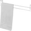 MyGift 18 Inch Modern Wall Mounted Premium Clear Acrylic Bath Towel Holder Bar, Minimalist Transparent Floating Hanger Rail for Hanging Bathroom Hand Towels