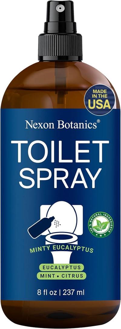 2 Pack Minty Eucalyptus Toilet Spray 8 fl oz - Bathroom Air Freshener Spray and Travel Size - Eucalyptus, Mint, and Citrus - Nexon Botanics