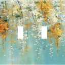 Watercolor Flowers White Yellow Floral Plant Decorative Switch Plates 2 Gang Double Toggle Outlet Light Switch Cover Wall Plate Electrical Faceplate for Bedroom Living Room Farmhouse Decor |
 Double Toggle / 4.9 X 5 IN
