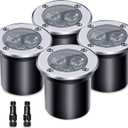 4 Pack 3w 12v Low Voltage In-ground Lights LED Landscape Light Waterproof IP67 Pathway Lights Outdoor spotlights Trees Flags for Garden,Yard,Tree (Warm White)