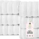 Classic Turkish Towels CTT Premium 6 Piece Hand Towels Set, 100% Turkish Cotton, Quick Dry & Comfy Towels for Hotel & Spa, Highly Absorbent | 20"x32" (White)