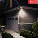 3 x GLOBE Electric 240W Twin Head Dusk to Dawn Security Flood Light, White Finish, Automatic Photocell, Hardwired, Weather Resistant Outdoor Spotlight, 17000081