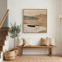 Framed Neutral Abstract Wall Art, Large Modern Canvas Prints Paintings Artwork for Walls, Minimalist Earth Tone Abstract Pictures for Living Room Lounge Dining Bedroom Office Wall Decor 30x30 In