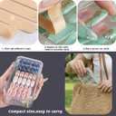 Rovian Press On Nail Book Organizer - 4-Page Clear Fake Nail Storage Box w/Adhesive Tapes, Holds 40+ Sets, Secure Snap-Lock Travel Case, Acrylic Display Holder (63.21.8")
