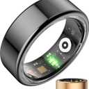 Smart Ring Health Tracker for Men Women - Wearable Smart Fitness Sleep Tracker Heart Rate, Blood Oxygen (Black, 8)