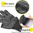 2 x Nylon Work Glove for Garden Cycling Gloves Lightweight (Black-2 Pair)