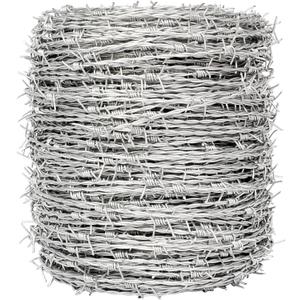 Real Barbed Wire, 1320FT, 4 Point Barbed Wire Roll 18 Gauge, Fence for Crafts, Critter Deterrent, Bird Feeder, Garden