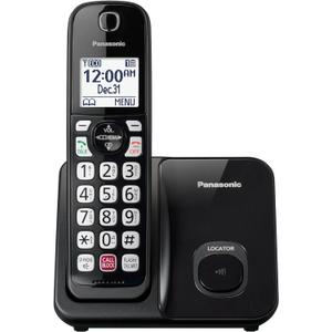Panasonic Cordless Phone with Advanced Call Block, Bilingual Caller ID, Easy to Read Large High-Contrast Display, Expandable System with 1 Handset, Home Phone - KX-TGD810B (Black)