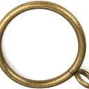 Antique Brass Curtain Rings with Eyelets for Up to 1.0-inch Curtain Rods (Set of 30 PCS Curtain Rings) (1 1/4 inch Inner Diameter)
