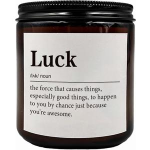 KU-DaYi Good Luck Scented Candles, Mothers Day Gifts Birthday Christmas Scented Candle Gifts for Women Sister Friend Coworker, Positive Gift Gifts Amber Soy Wax Jar Candle for Home Bedroom Decor