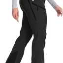 Moosehill Women's Snow Ski Pants: Fleece lined Waterproof Insulated Softshell for Winter Hiking Snowboarding Outdoor (Black)