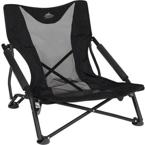 Cascade Mountain Tech Folding Camp Chair for Camping, Beach, Picnic, Barbqeues, Sporting Events with Carry Bag (Black)