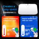 leechio 1 PC Car Windshield Sun Shade, Sun protection and heat insulation windshield sunshade, 57" x 31.5" Foldable UV Protection Keeps Vehicle Cool, for Cars, Trucks, SUVs (Silver)