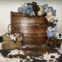 Breling 59" x 79" Western Party Decoration Faux Cowhide Rug Western Animal Flannel Cow Print Rug Farmhouse Rustic Home Decor for West Theme Birthday Party Supplies Bedroom Decor(Brown,Elegant Style)