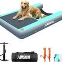 AWSUM Dog Boat Ramp Extra Large Inflatable Water Pool Float Floating Ramps for Dogs Up to 180LBS On Water Ladder Steps for Pools, Lakes, Boats, Docks
