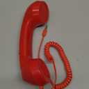 Retro Telephone Handset, 3.5mm Cell Phone Receiver Mic with Volume Control Microphone Speaker Handheld Receiver for Cell Phone 9 Feet Coiled Cord Microphone for Mobile Phones Computers (Red)