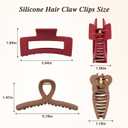 4 PCS Cloud Claw Clips for Women, Unsnappable Flexible Soft Clips, Strong Hold Hair Claws - Non-slip & Durable Rectangle, Cozy Hair Clip for Thick Curly Hair, All-Day Comfort, Valentine's Day Gift