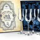 GLASSIQUE CADEAU Cognac, Brandy, Tequila and Dessert Wine Snifter Glasses | Set of 4 Small Tasting Tulip Copitas for Sipping Spirits, Madeira, After Dinner Drinks